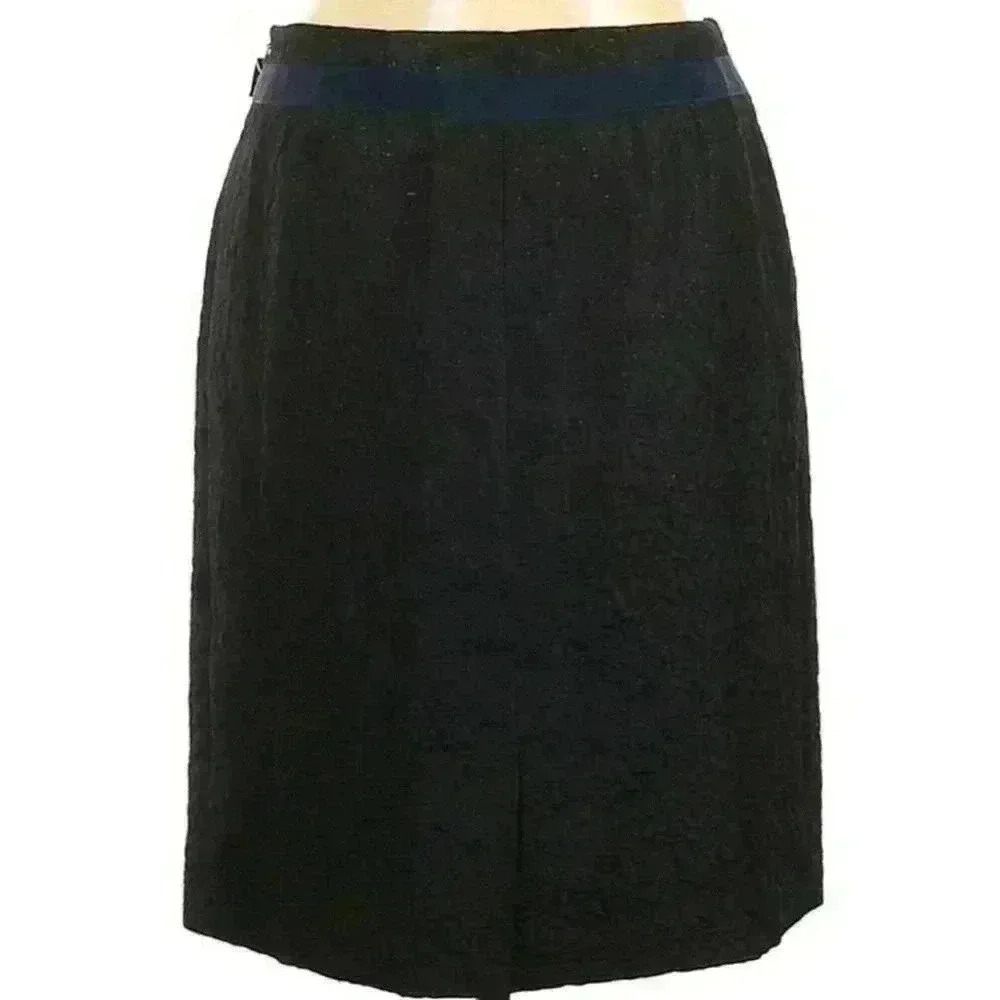 Simply Vera Vera Wang Womens Black Glitter Dressy extured Lined Skirt Size 6